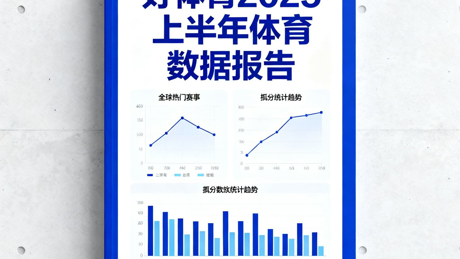 好体育发布的2025上半年体育数据报告封面，图表展示全球热门赛事收视数据和比分统计趋势